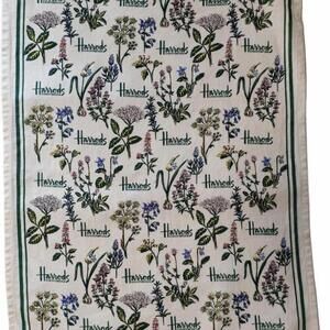 HARRODS Flower And Herb Linen Tea Towel